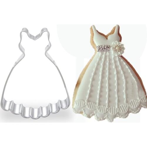 1pcs Wedding Party Dress Cookie Cutter Mold Metal Fondant Cake Biscuit Mould Cupcake Kitchen Tool Gateau Patisserie E419