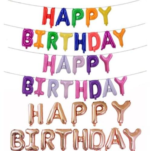 13pcs/lot Happy Birthday balloon air Letters Alphabe Rose Gold foil balloons kids toy wedding baby shower party birthday globos