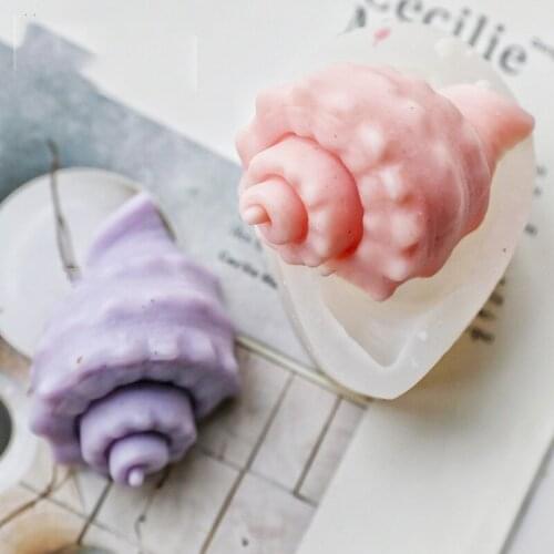 3D Conch Soap Molds Handmade Candle Soap Silicone Mold DIY Aromatherapy plaster Decorating Tool Resin Crafts Color Random