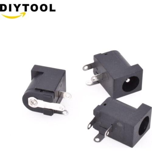 50Pcs 5.5 x 2.1mm DC Power Supply Socket Female Jack Plug Port Connector Black