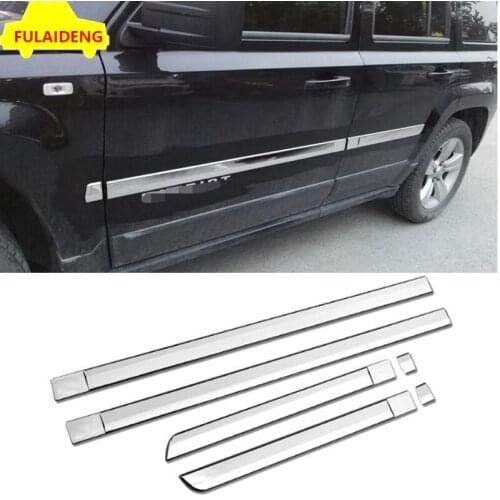 6pcs For Jeep Patriot 2011-2017 ABS Chrome Car Door Body Side Moulding decoration Strip Trim Car Styling