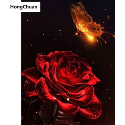 New Rose Butterfly 5D DIY Square/Round Diamond Painting Mosaic Cross Stitch Home Decoration Mural Christmas Gift New Year