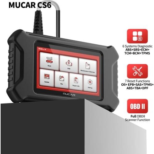THINKCAR MUCAR CS6 Car DIY Code Reader 6 System 6 Reset Oil/EPB/SAS/TPMS/TBA/ABS Lifetime Free OBD2 Scanner Auto Diagnostic Tool