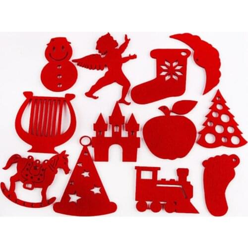 DIY 3D Felt Christmas Tree Decoration Santa Claus Ornaments Solid Color New Year Gifts For Kids Hot Sale 2021