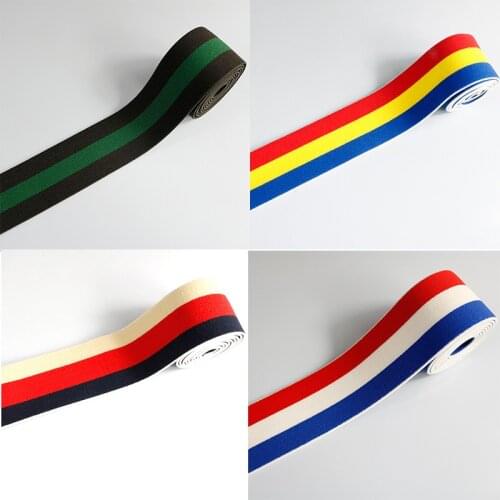 Elastic Bands 4cm Wide Grain Trousers Elastic Ribbon Waistband Colorful Stripe Rubber Band 40mm Webbing Bags Sewing Cloth 1Meter