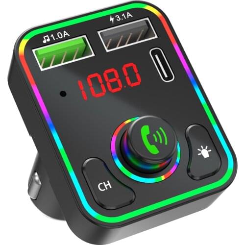 F3 Wireless Bluetooth 5.0 FM Transmitter Hands free Car Kit MP3 Player USB Charger