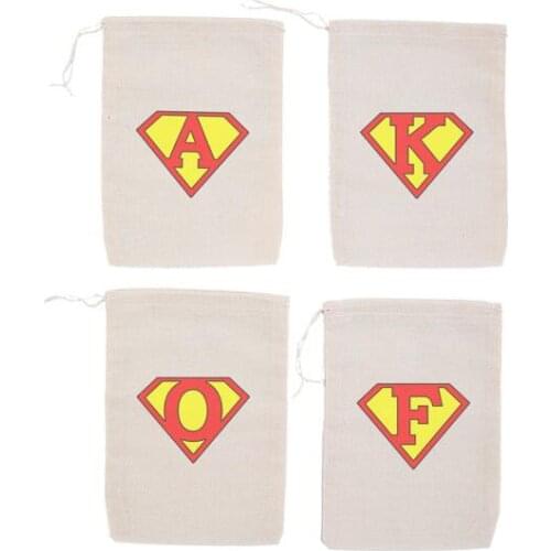 Custom initials Superhero birthday baby shower Christening wedding favor gift bags Hangover Survival Kit party Candy pouches
