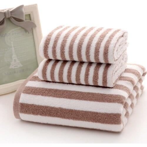3Pieces Set Cotton Towel Set Super Absorbent Toalla 2pc Face Washcloth Hand Towel 1pc Bath Towel Spa Shower Towels Bathroom