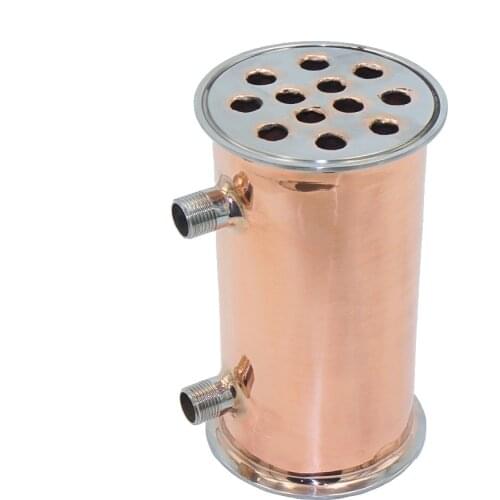 4"102mm OD119mm Copper Condenser, Dephlegmator, Reflux, Distiller Condenser. 200mm, 10 pipes . Copper 99,99