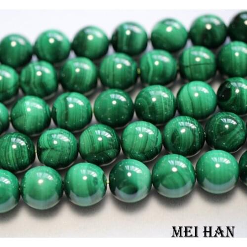 Meihan (1 strand) Free shipping natural malachite 9.5-10mm smooth round beads for jewelry making design gift