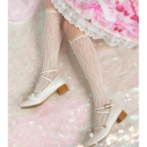 Cute Lace Lolita Socks Knee High Black White Pile Pile Socks Sweet Girl Gift Bow Socks Cosplay Costumes Accessories Streetwear