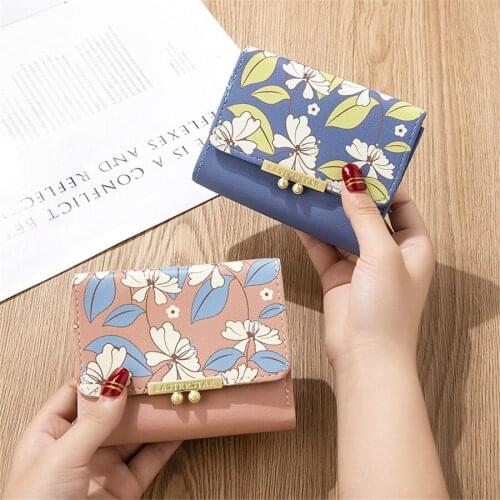Mini Money Bag Cute Short Purse for Young Girl Hardware Flower Billfold for Student Individual Wallet F601