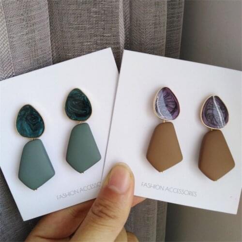 Fashion fair maiden temperament drip stud earrings earrings geometry character retro earrings jewelry accessories
