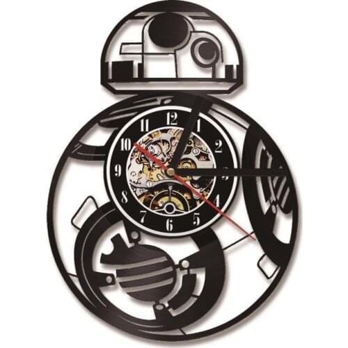 Wars between Stars Series Vinyl Record Wall Clock Creative Retro 7 Colors LED Clocks Home Living Bed Room Decoration