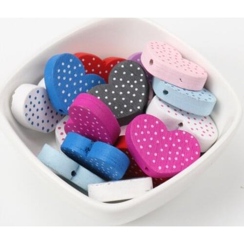 Mix New Natural Wooden beads Heart Spacer Beads For Decoration Handmade Jewelry Making DIY Accessory 19x26mm 20Pcs KL128-RH