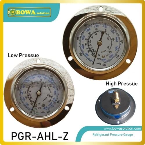 One pair pressure gauge of R410a & R32 is working as heat pump and refrigeration equipments system monitors