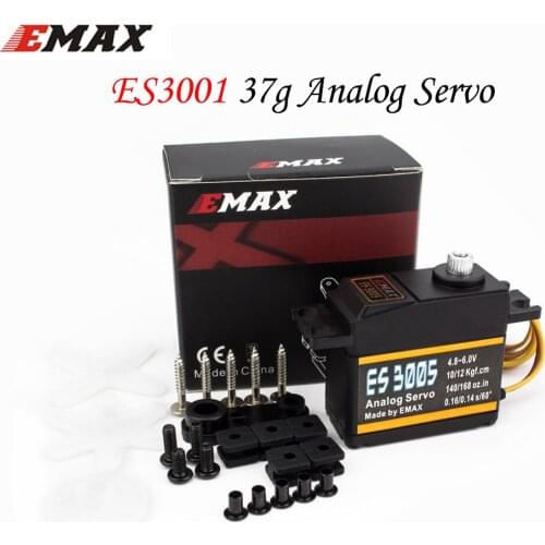 Original EMAX ES3001 37g Plastic Analog Servo 4.8V~6.0V 4kg Servo for RC Airplane Aircraft RC Car ROBOT Model