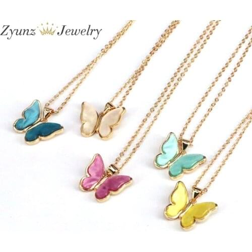 10PCS, Shiny Butterfly Choker Necklace Sweet Clavicle Chain Necklace 2020 Fashion Female Jewelry Gift For Women