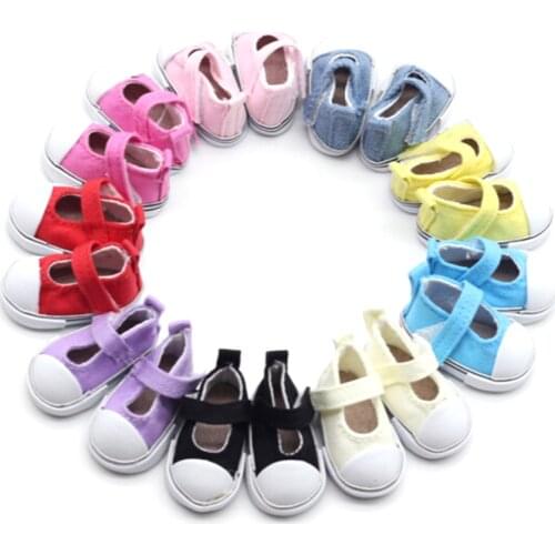 1Pair 5cm Canvas Shoes For BJD Doll 18 Inch Girl Doll For Baby Gift 43cm baby ZapDoll Accessories Birthday Gift