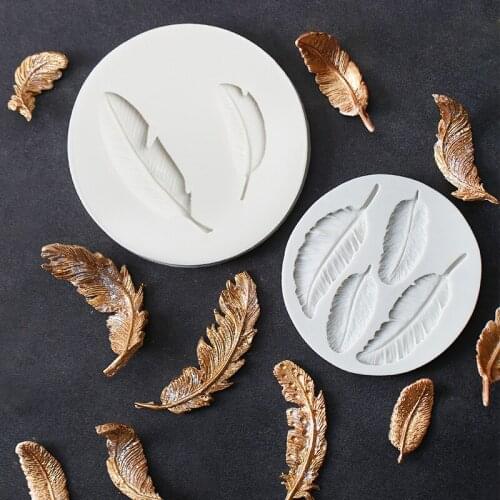 Birds Feather Sugar Buttons Silicone Mold DIY Fondant Cake Decorating Tools Chocolate Gumpaste Lace border Mold Baking Utensils