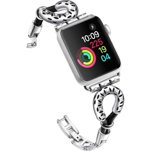 Stainless Steel Leather Bracelet for Apple Watch Strap Handmade Natural Genuine Leather strap For iWatch 38mm 42mm 40mm 44mm