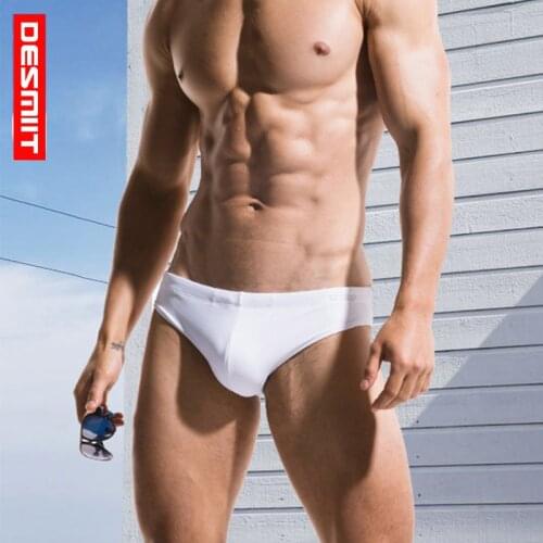 DESMIIT Men Sexy Swim Briefs Swimwear With Pad Bathing Surfing Suit Beach Short Swimming Trunks Quick Dry Male Gay Swimsuit