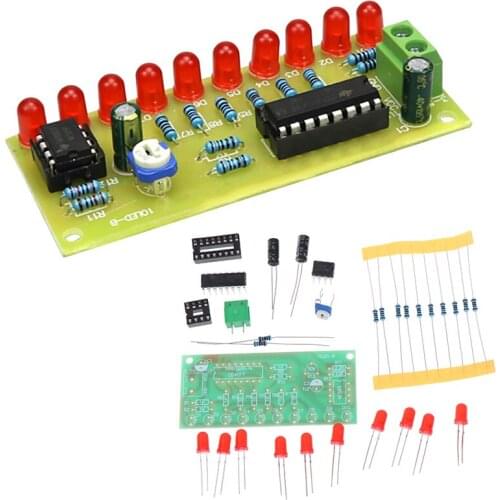 LED Light Chaser Water Flowing Light LED Electronic DIY Kits Module NE555 + CD4017 Driver Water Powered NE555 Circuit Red