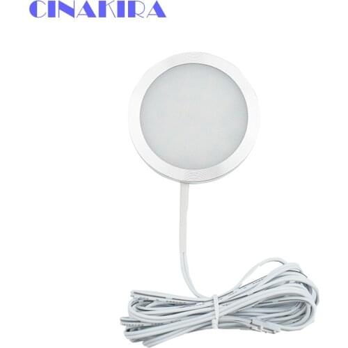 3pcs /lot Dc12v High Quality Cheap Multi-function Kitchen Ultra Thin Soft Round Silve Soft Puck Cabinet Light Led Puck Light