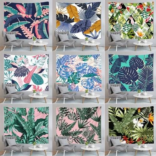 Tropical Leaves Tapestry Wall Picture Cloth Tapestries Tablecloth