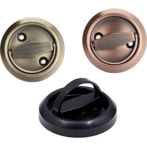 2pcs Stainless Steel Recessed Invisible Cup Door Handle Hidden Door Locks wardrobe Cabinet Pulls Ring Handle