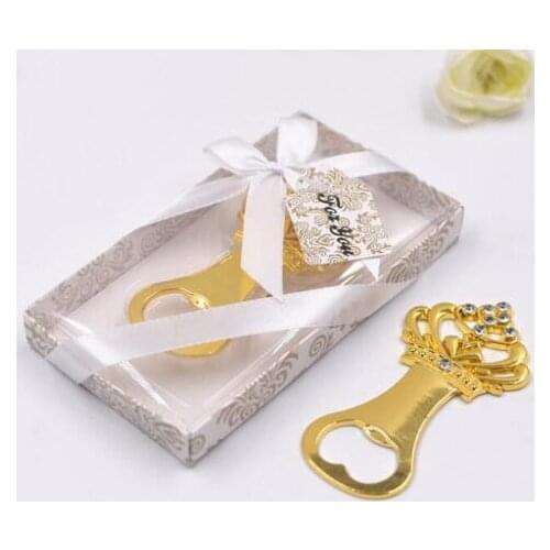 Gold Color Crown Bottle Opener Wedding Anniversary Party Favor Gift Metal Beer Opener