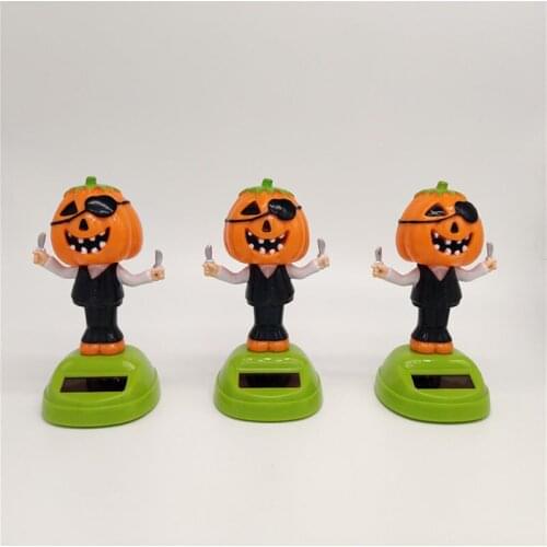 1Pcs Creative Solar One-eyed Pumpkin Head Dancing Car Ornaments Swinging Toy Auto Accessories Interior Decoration Gifts