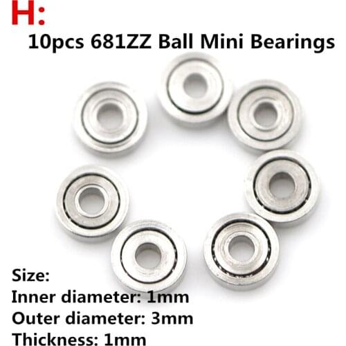 10pcs 625ZZ 693ZZ MR105-2RS MR63ZZ 608RS MR83 MR105ZZ 681ZZ Miniature Ball Bearings Metal Micro Bearing