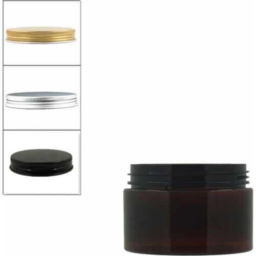 15pcs/Lot 120ml Amber Round Pet Jar With Screw Sliver/Gold/Black Aluminium Cap W/Pe Liner ,Plastic Jar