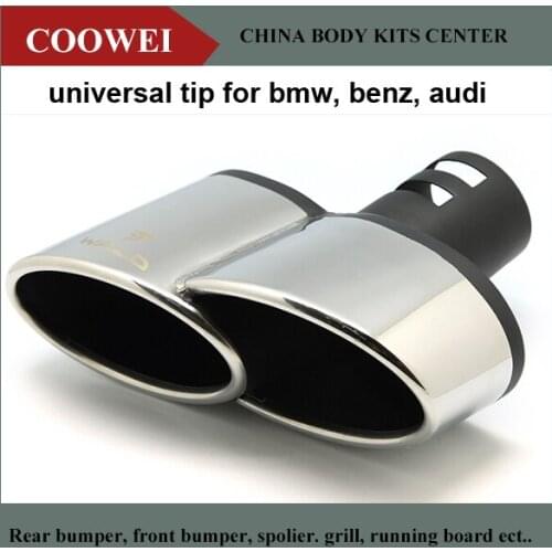 2pcs/set 1 to 2 wald Modified Car Vehicle Exhaust Tail Muffler Tip Stainless Steel Pipe For Audi Benz Bmw