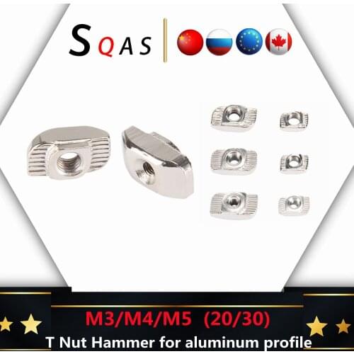 20-50pcs M3/M4/M5*10*6 for 20 Series Slot 6 T Nut Hammer T-nut Sliding Drop In Nut Fasten Connector 2020 Aluminum Extrusion