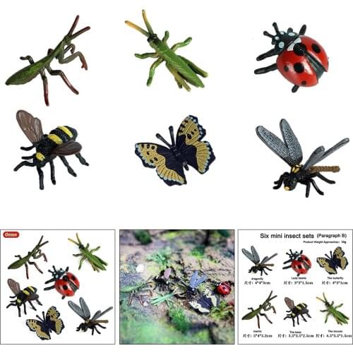 6x Plastic Insects Toys Kids Education Insect Themed Party Children