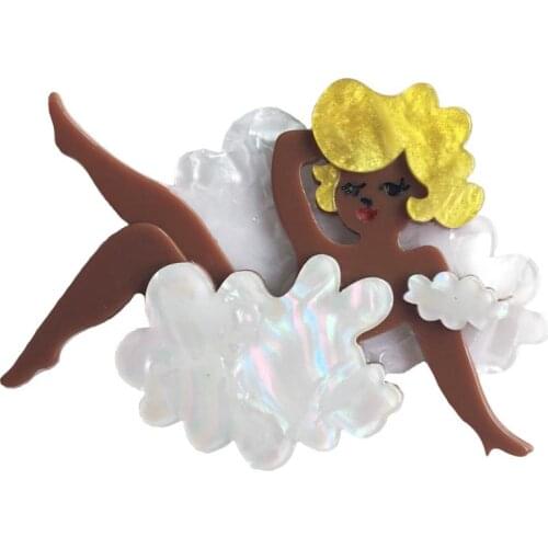 Angela of the Air Brooch Pin Resin Acrylic Brooches Pins Fashion Dress Accessory Jewelry DCNovember