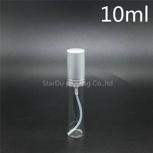 Free Shipping 300pcs 10ML Sample Alumium Perfume Glass Bottle Atomizer 10cc Mini Spray Vial oil bottles