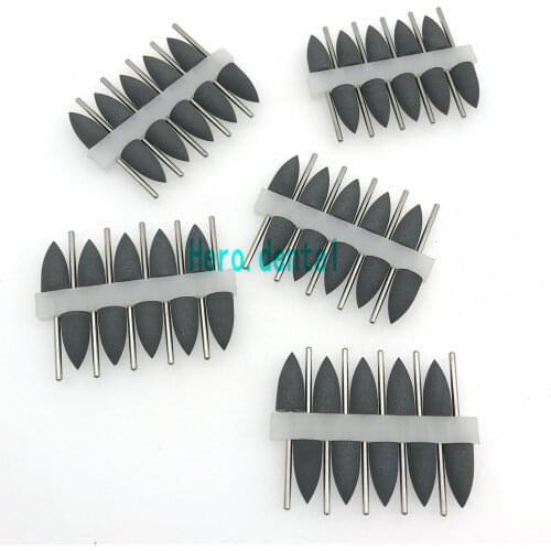50pcs dental silicon Rubber polishers dental polishing Burs Resin Base Acrylic HP Burs 2.35mm black
