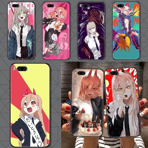 Chainsaw Man Power Phone case For Xiaomi Mi Max Note 3 A2 A3 8 9 9T 10 Lite Pro Ultra black luxury prime 3D funda trend hoesjes