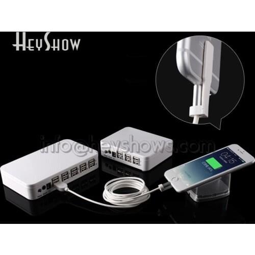 4 6 8 10 Ports Tablet Security Display Stand Mobile Phone Burglar Alarm System iphone Anti-theft Device Holder Ipad Charging Box