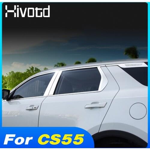 Hivotd Window Trim Pillar Post Cover Stainless Steel Exterior Accessories Decoration Frame Refit Car Styling For Changan CS55