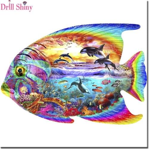 Colorful Fish picture 5d Diy Diamond Painting pattern. Full Square Diamond Embroidery Cross Stitch Rhinestone Mosaic Painting