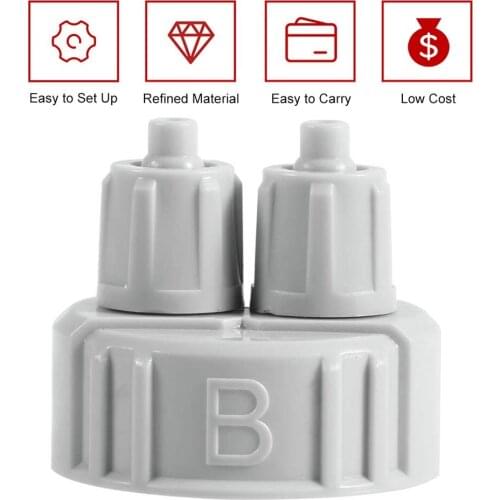 DIY ABS CO2 System Kit Generator Part Bottle Cap with Tubes for Planted Aquarium A/ B Interface Portable Light Weight