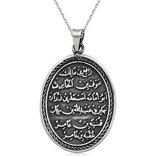 Real Silver 925 Jewelry Silver Kıtmir Prayer Oval Necklace
