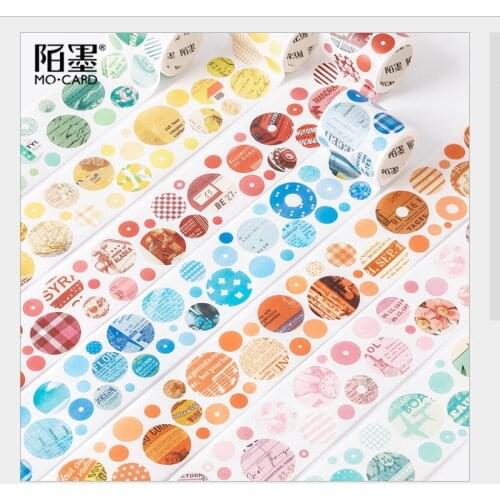 50mm wide original die-cutting series INS creative dots circle washi tape DIY planner journal scrapbooking masking tape