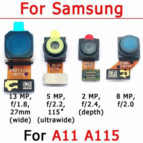 Original Rear Front Camera For Samsung Galaxy A11 A115 Facing Small Selfie Frontal Backside Back Camera Module Spare Parts
