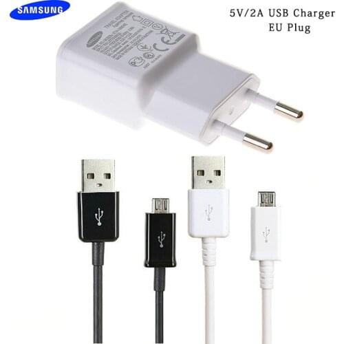 Original 5V EU Plug USB Charger Adapter Micro USB Cable For Samsung S7 Edge S6 A10 J5 J7 2017 J6 A6 A7 2018 Redmi 5A 6 Note 5Pro