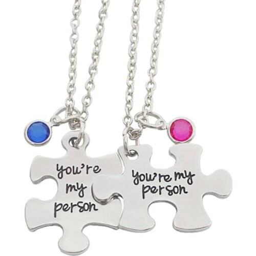 You Are My Person Letter Necklace Men And Women Irregular Geometric Couple Pendant Necklace Best Friend Jewelry Gift